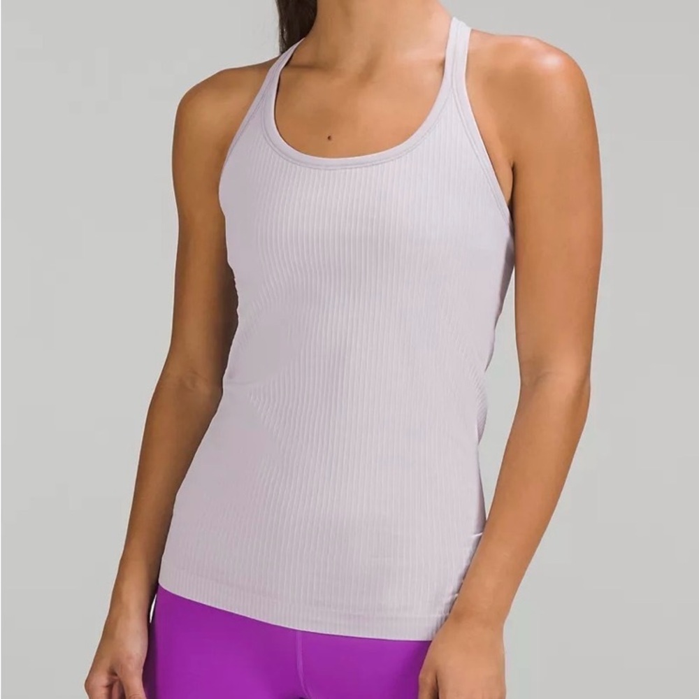 Lululemon Ebb to Street tank top Sz 8 lavender EUC - Picture 5 of 5